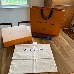 New Authentic Louis Vuitton Gift Box, Dust Bag, Shopping Bag & Ribbon